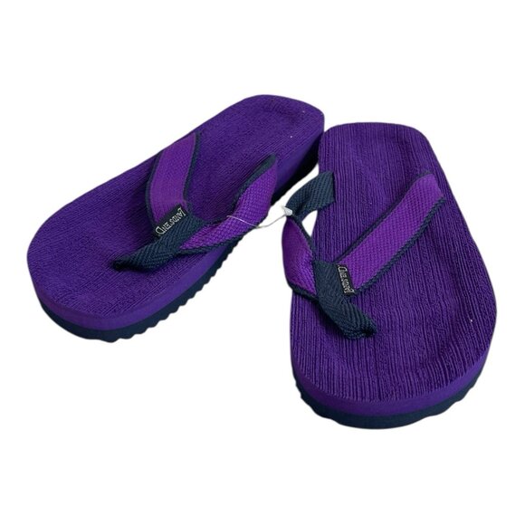 Lands' End Purple Terry Cloth Flip Flop Sandals Women’s Size 9 New - Picture 3 of 5